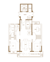 新城·云昱江山3室3厅1厨2卫建面118.00㎡