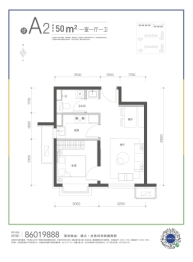 金茂北京国际社区1室1厅1厨1卫建面50.00㎡