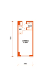 凯利汽车欢乐广场1室1厅1厨1卫建面42.99㎡