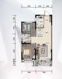 四平碧桂园名门时代2室2厅1厨1卫建面95.00㎡