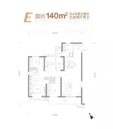 中建壹品宏泰·阅江府4室2厅1厨2卫建面140.00㎡