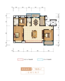 泊仕金岸3室2厅1厨2卫建面165.00㎡