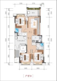 山河书院3室2厅1厨2卫建面106.00㎡