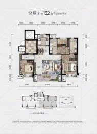 碧桂园西棠3室2厅1厨2卫建面132.00㎡