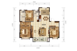 金鼎.清晖园3室2厅1厨2卫建面139.00㎡