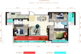 金悦学府3室2厅1厨2卫建面112.70㎡