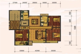 奥体学都3室2厅1厨1卫建面120.00㎡