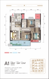 爱琴海·中央城3室2厅1厨2卫建面109.00㎡