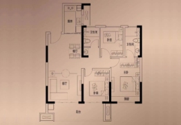 鼎盛·国宾府3室2厅1厨2卫建面85.00㎡