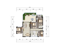 聚亿天府锦城4室2厅2卫建面96.00㎡