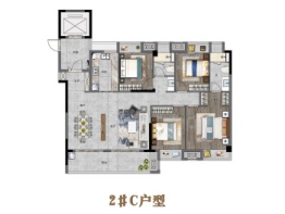 正祥·凤林别舍4室1厅1厨2卫建面143.00㎡