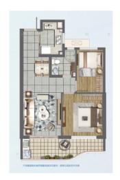 融创滨海度假城2室2厅1厨1卫建面81.00㎡