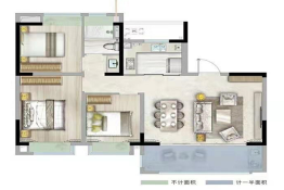 中南君启3室2厅1卫建面110.00㎡