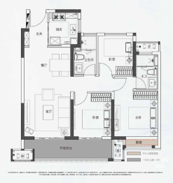 盐城金樾府3室2厅1厨2卫建面98.00㎡