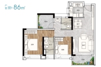 3/4栋建面86㎡户型