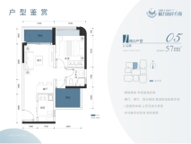 格力海岸1栋2-32层05-D户型-57㎡