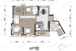 合景.领峰4室2厅1厨2卫建面116.00㎡