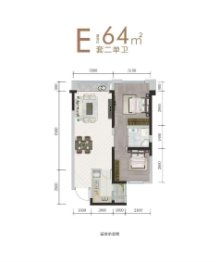 阳光·溪山春晓2室2厅1厨1卫建面64.00㎡