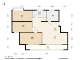 九湾华苑3室2厅1厨1卫建面88.00㎡