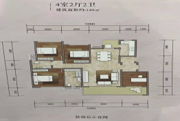 阳光15194室2厅1厨2卫建面140.00㎡