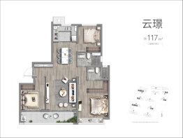 景业龙光·玖云府3室2厅1厨2卫建面116.00㎡