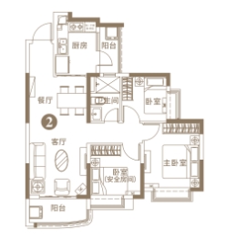 广州阳光半岛3室2厅1厨1卫建面88.00㎡