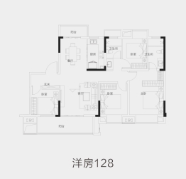 中基·山河天城4室2厅1厨2卫建面128.00㎡