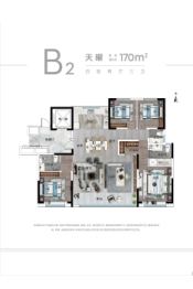 泽信公馆4室2厅1厨3卫建面170.00㎡