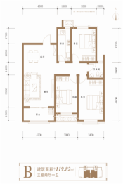 东方汉唐3室2厅1厨1卫建面119.82㎡