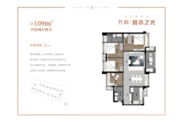 万科城市之光4室2厅1厨2卫建面109.00㎡