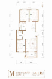 东方汉唐3室2厅1厨1卫建面110.97㎡