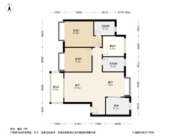 圣淘湾美丽院子3室2厅1厨2卫建面96.00㎡