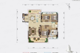 书香尚城4室2厅1厨2卫建面136.00㎡