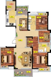 新八·世纪华城4室2厅1厨2卫建面166.00㎡