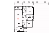 凤怡苑27栋建面89平01户型