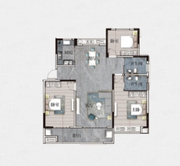 翰林府3室2厅1厨2卫建面133.00㎡