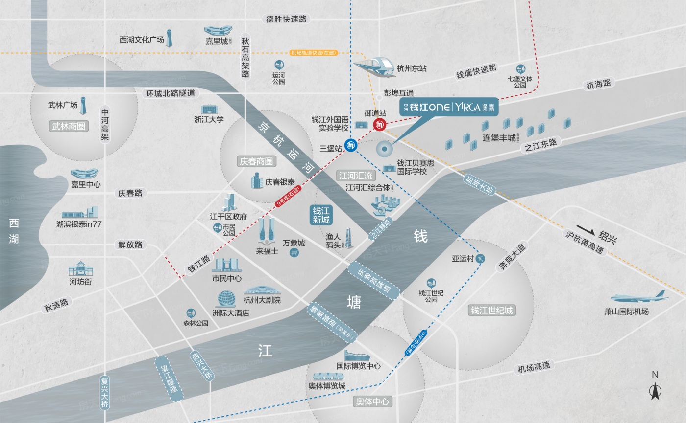 中海·钱江ONE交通图