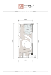 华生金银湖中心1室1厅1厨1卫建面72.00㎡