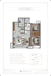 黄冈学府城2室2厅1厨1卫建面87.00㎡