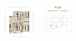 城投联投江南岸4室2厅1厨2卫建面140.00㎡