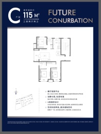 淮海未来城3室2厅1厨2卫建面115.00㎡