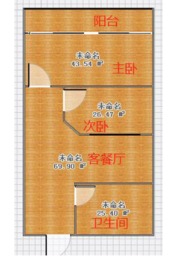 水沐清华2室1厅1卫建面69.00㎡