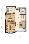 90.34户型两室两厅一卫