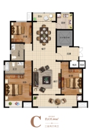 西湖学府3室2厅1厨2卫建面135.66㎡