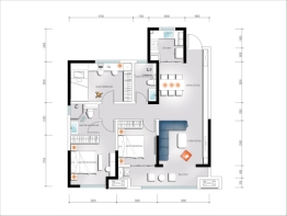 金地·自在城3室2厅1厨2卫建面123.00㎡