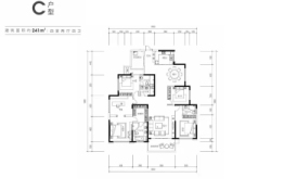 湘江壹号4室2厅1厨2卫建面241.00㎡
