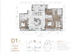 佳兆业·滨江四季4室2厅1厨2卫建面152.00㎡