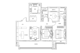 华侨城·运河1283·纯水岸4室2厅1厨2卫建面130.00㎡