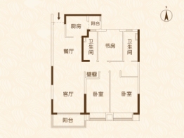 泰兴恒大悦府3室2厅1厨2卫建面126.00㎡