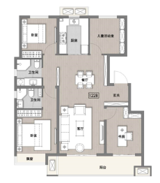 中瑞恒基·太湖澜湾4室2厅1厨2卫建面122.00㎡